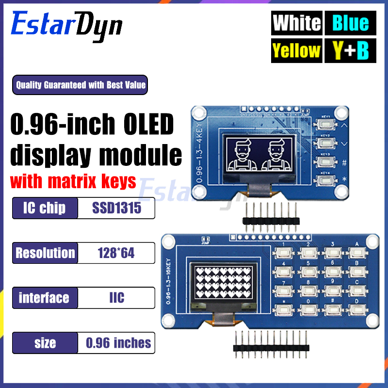 Raspberry Pi Keyboard - 0.96인치 OLED 디스플레이와 4x4 키보드 모듈,