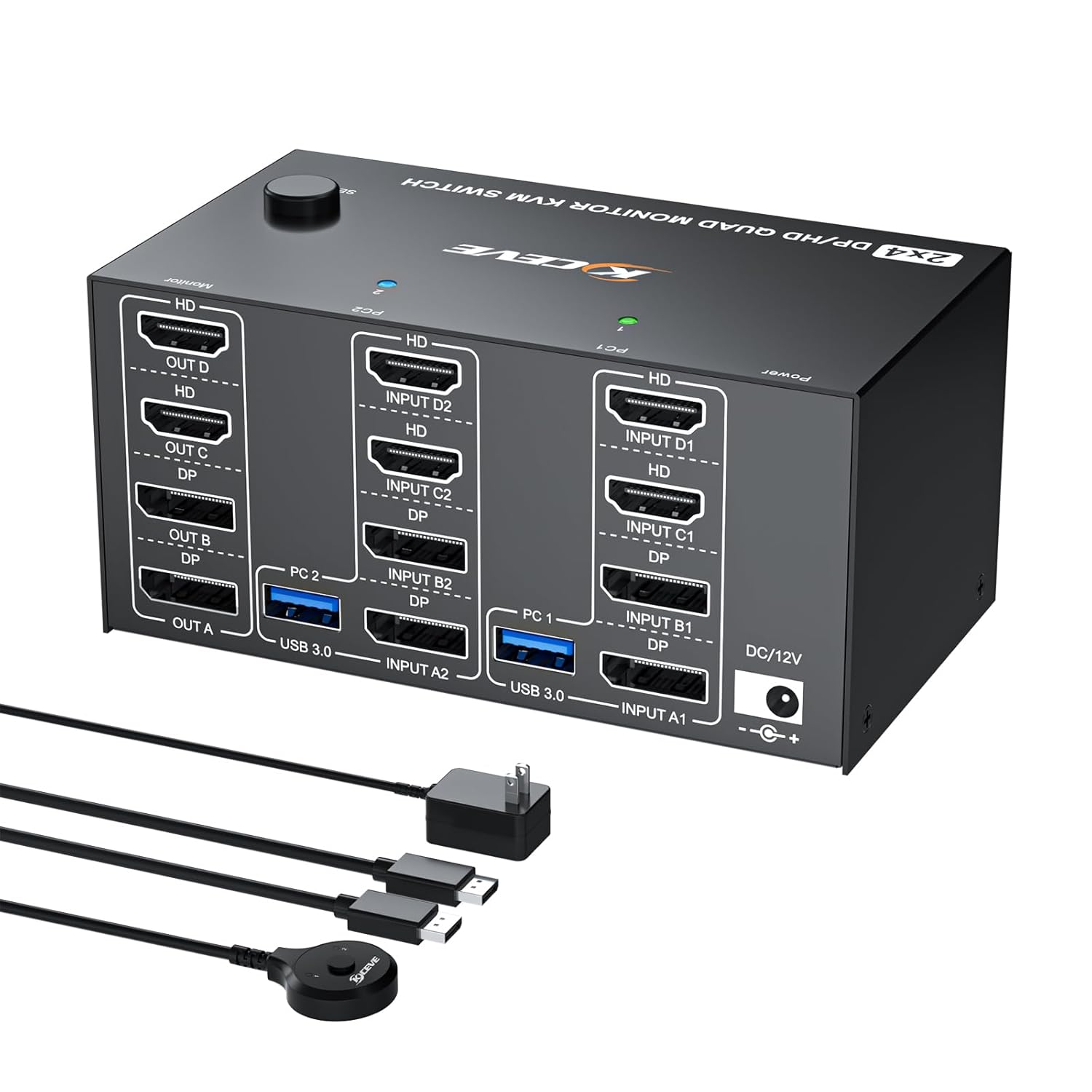 Hdmi Matrix Switch - 쿼드 모니터 KVM 스위치, 4개 모니터
