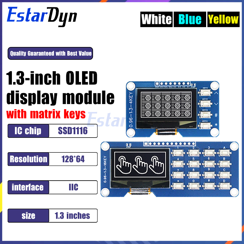 Raspberry Pi Keyboard - 1.3인치 OLED 디스플레이와 4x4 키보드 모듈,