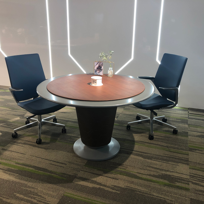 고급스러운 하이테크 원목 소형 원형 회의 테이블 (파워 - Office Tech And Management 리뷰 및 가격