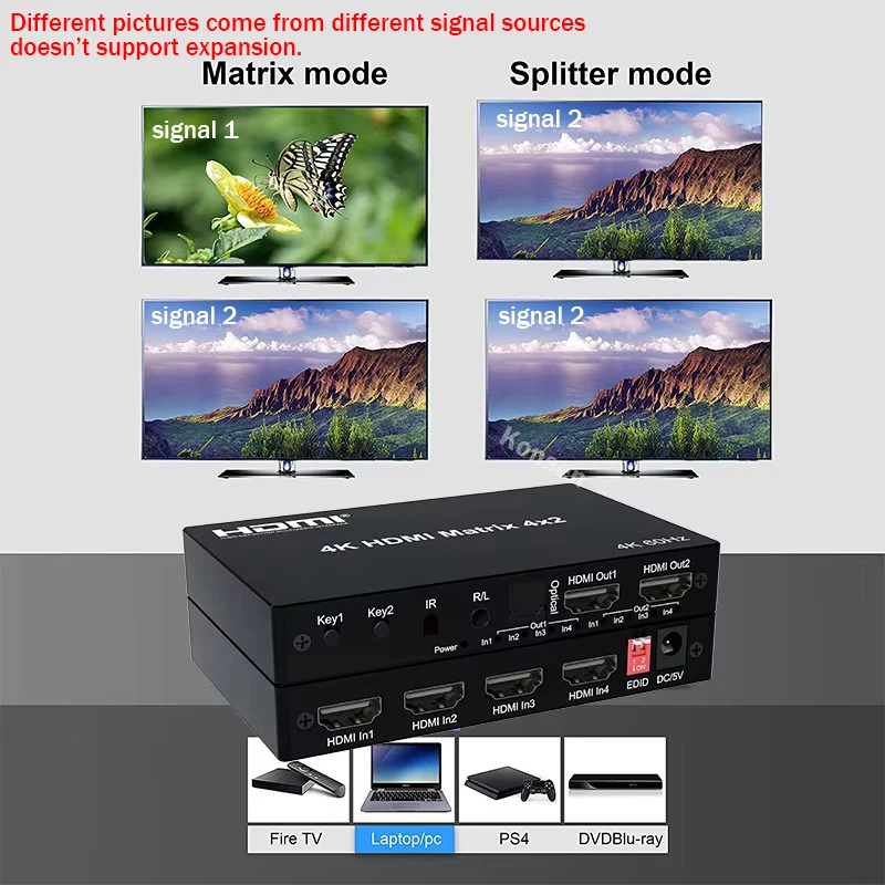 4K 60Hz HDMI 매트릭스 스위처 4x2 2x4  - Hdmi Matrix Switch 리뷰 및 가격