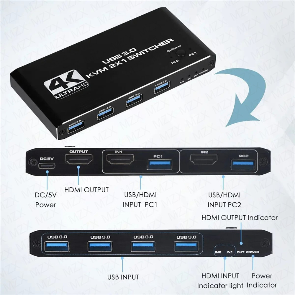 KVM 스위치 4K 60Hz 스위처 USB 3.0 허브 - Hdmi Matrix Switch 리뷰 및 가격