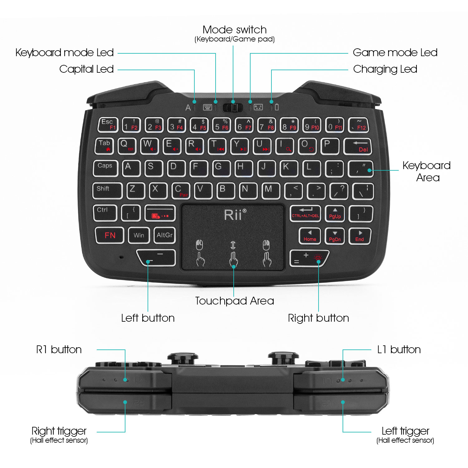 Rii RK707 2.4GHz 무선 휴대용 게임 컨트롤 - Raspberry Pi Keyboard 리뷰 및 가격